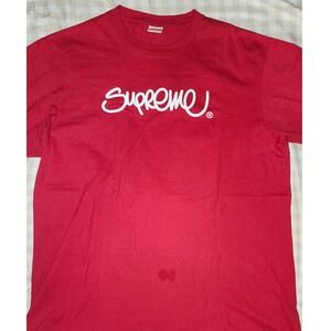 Supreme Handstyle Tee Red Script Logo Graphic T-Shirt Mens Size Large